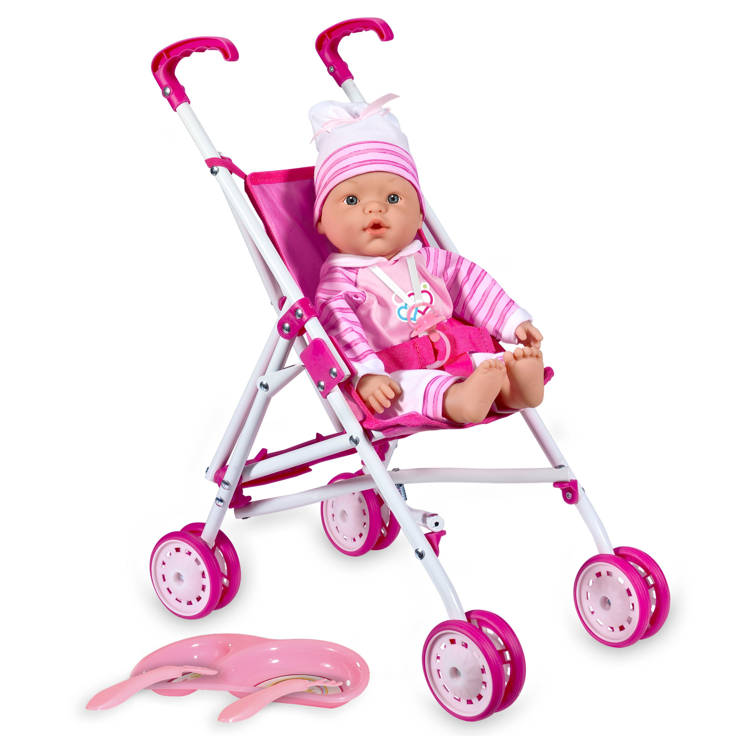 Baby Dolls Stroller Pushchair Folding Kids Gift Pretend Role Play Toys Gifts 