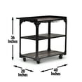 thumbnail image 4 of Steve Silver Sherlock Indoor Bar Cart with Casters, Tobacco Brown with Black Frame, 4 of 6