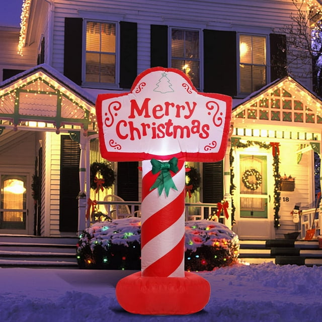 Decoraciones inflables navideñas para exteriores, feliz Navidad, 4 pies