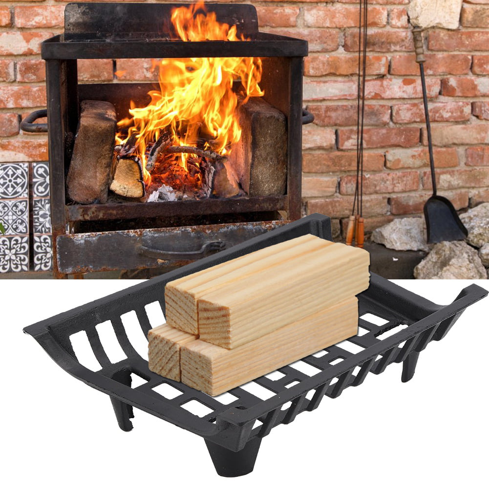 ACOUTO Fireplace Grate,Black Heavy Duty Cast Iron Fireplace Grate Wood Stov...