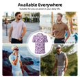 thumbnail image 5 of Pofeuu Daisies Flowers Print Men's Loose Fit Midweight Short-Sleeve Pocket Polo-Large, 5 of 6