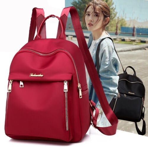 red leather women's backpack