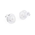 thumbnail image 3 of 12mm Cream Pearl Crossover Stud Earrings - Round Cream Pearl Ball Studs - Ivory Wedding Jewelry for Brides/Bridesmaids, 3 of 4