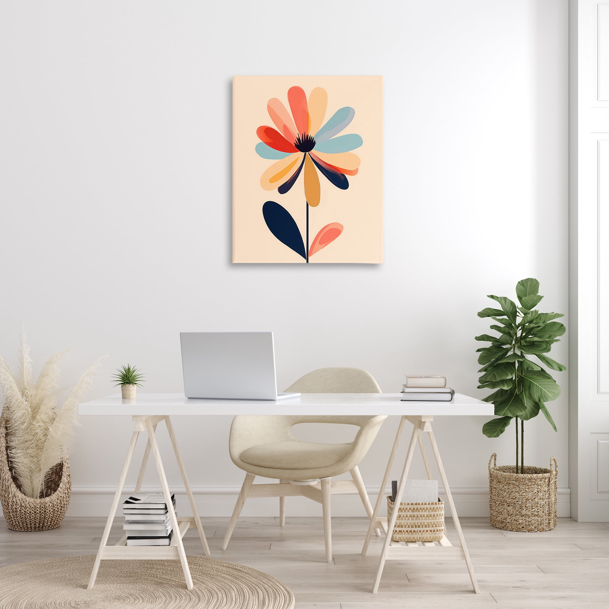 Stupell Industries Alternating Petals Flower Botanical & Floral Painting Gallery Wrapped Canvas Art Print Wall Art, 30 x 40