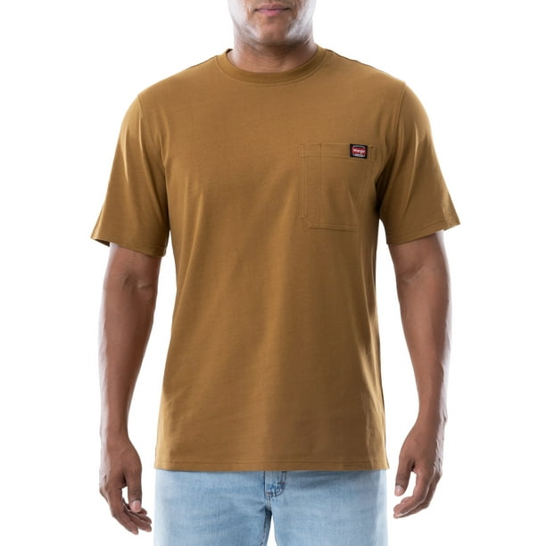 Wrangler Workwear Men's Short Sleeve Heavyweight Pocket Crew T-Shirt ...