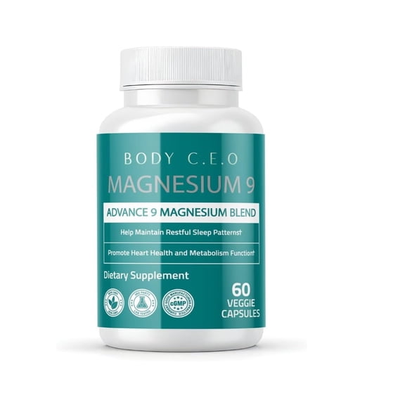 Chipchipa Magnesium 9 Complex Supplement 500mg – High Absorption Magnesium Citrate & Oxide Capsules for Sleep, Muscle Relaxation, Mood & Digestive Support – 60 Count