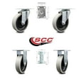 thumbnail image 2 of 4 Inch Thermoplastic Wheel Top Plate Caster Set 2 Swivel 2 Rigid Service Caster, 2 of 2