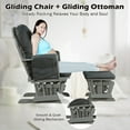 thumbnail image 4 of Costway Glider and Ottoman Cushion Set Wood Baby Nursery Rocking Chair Dark Grey, 4 of 11