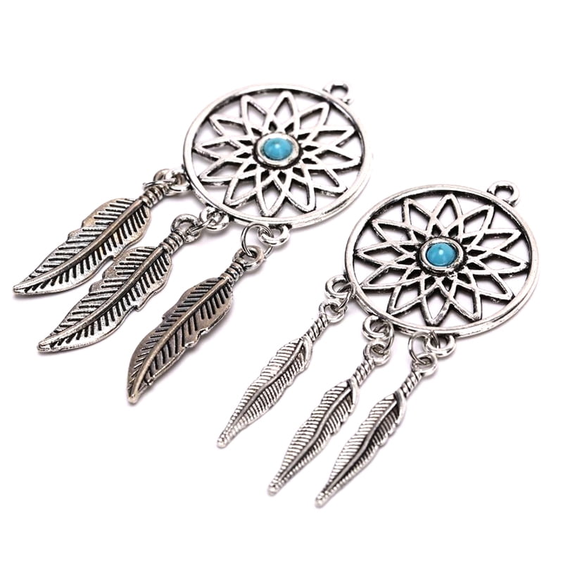 5Pcs/Set Antique Silver Dream Catcher Charms Pendant JewelryDIY MakingCraftBLUS 5Pcs/Set Antique Silver Dream Catcher Charms Pendant JewelryDIY MakingCraftBLUS