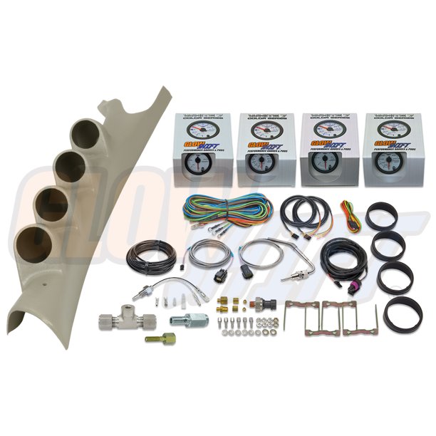 GlowShift 20032009 Dodge Ram Cummins Taupe Quad Gauge Package with