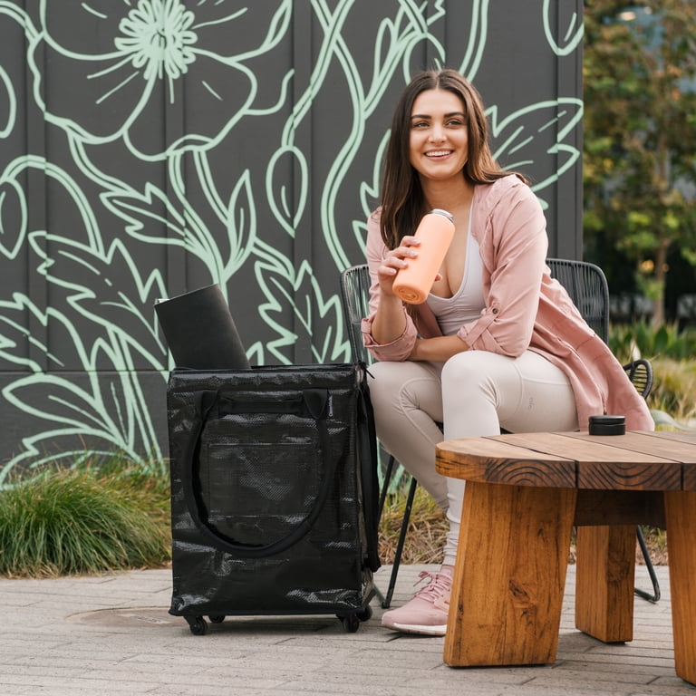 CleverMade 62L Collapsible Rolling Tote Cart, Black - Walmart.com