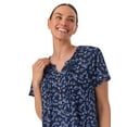 thumbnail image 5 of Aria Women’s Short Sleeve Split Neck Sweater Knit Nightgown, Sizes XS-5X, 5 of 6