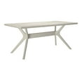 thumbnail image 3 of Plank+Beam 72" Verso Rectangular Dining Table for 6, Solid Wood Cross Leg Kitchen Table, White Sand, 3 of 10