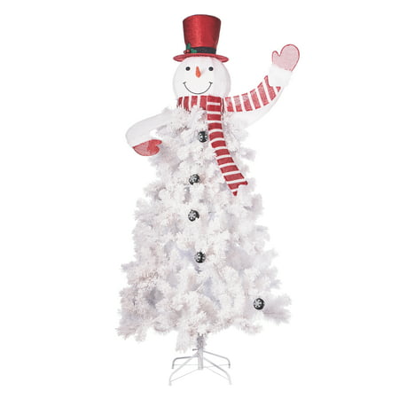 Holiday Time 6.5ft Pre-Lit Snowman Artificial Christmas Tree - (Best Time To Trim Apple Trees)