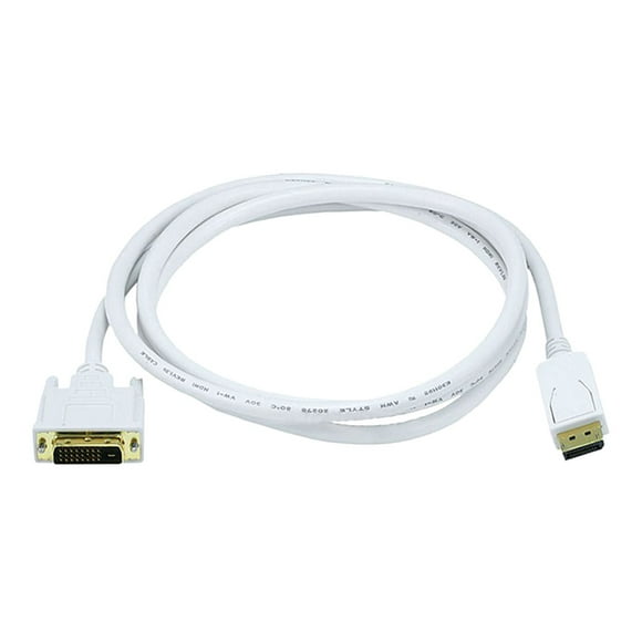 Monoprice - Adapter cable - DisplayPort (M) to DVI-D (M) - 6 ft - thumbscrews - white