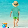 thumbnail image 4 of FORMRS Boys Rash Guard Short Sleeves Swim Shirt Quick Dry UPF 50+ Sun Protection, Sizes 3-12T, Green Cat, 4 of 6