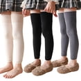 thumbnail image 3 of Qudderr Kids Toddlers Girls Leg Warmers Padded Knee-Length Socks Baby Solid Color Thigh High Socks for Winter 1 Pairs 3-12T, 3 of 5