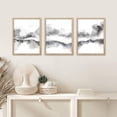 thumbnail image 2 of PixonSign Framed Canvas Print Wall Art Set - Black & Gray Pastel Fog Environment Art - Set of 3 Geometric Abstract Artwork Modern Art Minimalism Rustic Wall Décor - 12"x16"x3 Panels Natural, 2 of 5