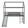 thumbnail image 4 of Gray Twin Size Loft Bed with Slide, House Bed with Slide, 4 of 7