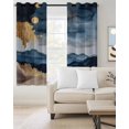 thumbnail image 2 of Navy Blue Brown Blackout Curtains for Bedroom/Living Room, Thermal Insulated Kitchen Curtains, Vintage Modern Art Abstract Grommet Darkening Window Treatment Drapes 42"x84"x2, 2 of 8