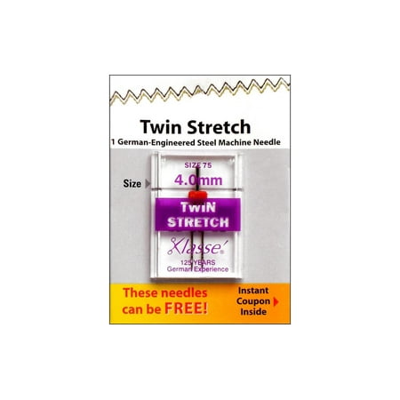 Klasse Serger Machine Needles - Klasse Mach Needle Stretch Twin Sz75 4.0mm 1pc