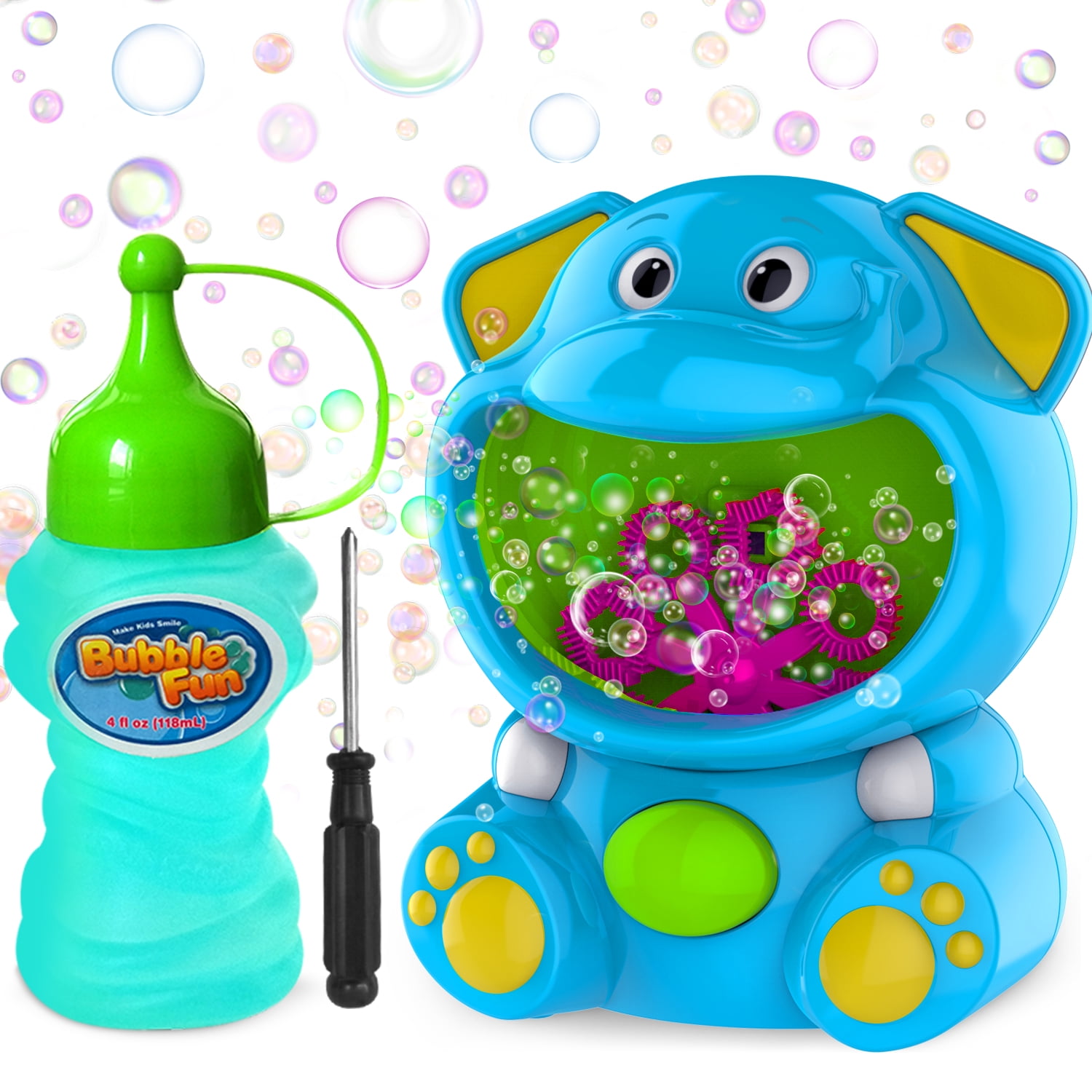 Simple and Easy to Use Green Handheld Electric Bubble Wand Machine with Fan Automatic Blower for Boys and Girls Kids Toddlers,Party Wedding,Outdoor Activity Game 