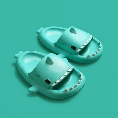 

ESASSALYY Summer Children Slippers Cartoon Shark Shape Non-slip Bottom Shoes