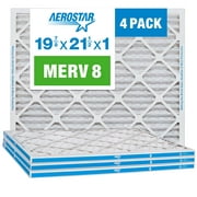 Aerostar 19 7/8 x 21 1/2 x 1 MERV 8 Pleated Air Filter, AC Furnace Air Filter, 4 Pack