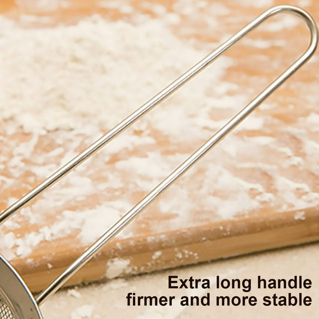 Fine Mesh Strainer for Kitchen Stainless Fine Mesh Strainer for Steel Tea Colander Long Handle Food Sifter Flour Sieve Baking Tool, 7cm