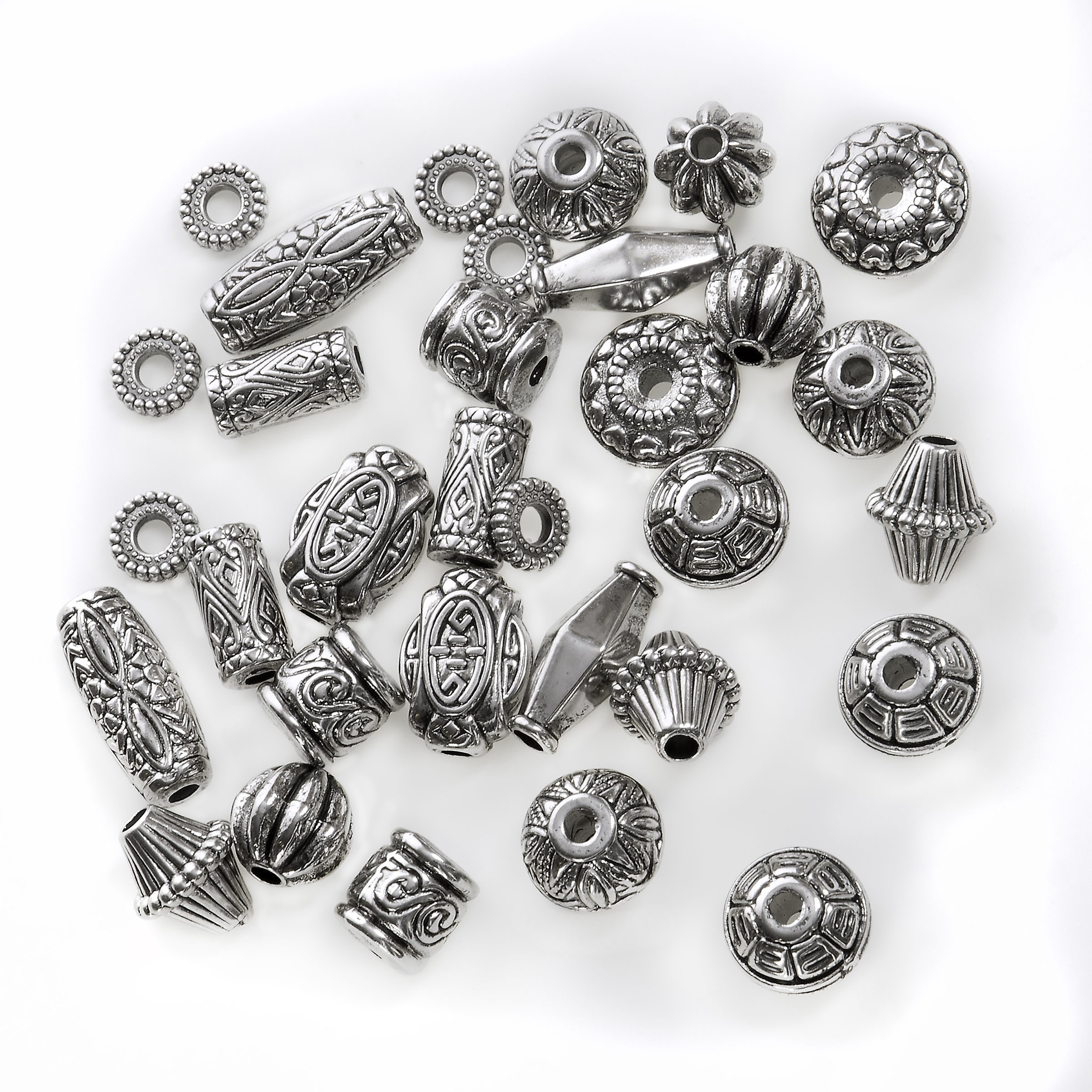 Antique Silver Beads Assorted
