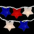 thumbnail image 3 of Northlight 10ct Patriotic 4th of July Star Shaped Outdoor String Lights - 6' White Wire, 3 of 7