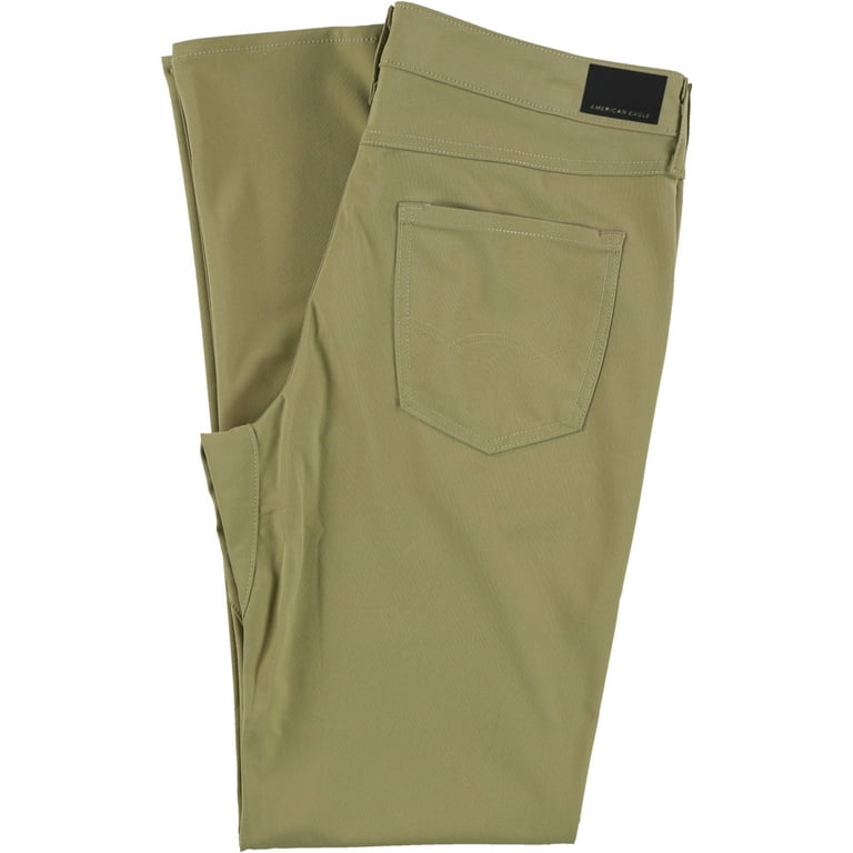 American Eagle Mens Airflex + Casual Trouser Pants, Beige, 28W x 32L 