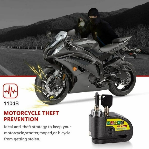 Serrure antivol en aluminium pour moto et vélo, accessoires de protection  de sécurité, antivol moto alarme