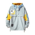 thumbnail image 1 of Casual Hoodie Long Sleeve Hooded Jacket Color Block Pullover, 1 of 4