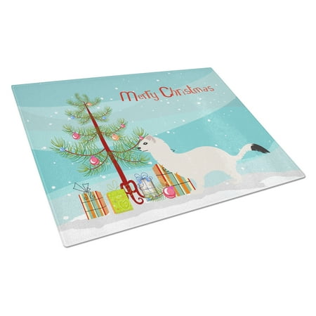 

Caroline s Treasures Stoat Short-tailed Weasel Christmas Glass Cutting Board Large