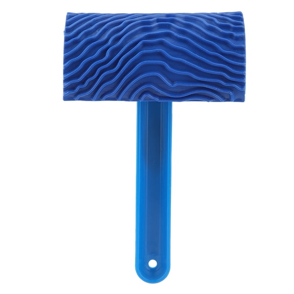 Wood Graining Painting Tool,Wood Grain Tool, Wood Grain Roller,Blue Rubber Wood Grain Effect Paint Roller with Handle DIY Wall Decoration Tool