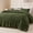 Olive Green, variant on Fluffy Queen Comforter Set, Super Soft White Comforters Queen Size, Winter Warm Fleece Faux Fur Bedding Set, Luxury Plush Fuzzy Bed Set 3 Pieces (1 Shaggy Comforter, 2 Pillowcases)