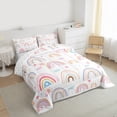 thumbnail image 3 of Homewish Cartoon Rainbow 3 Pieces Queen Comforter Set for Preppy Kids Children,Dreamy Princess Ultra Soft Bedding Sets,Kawaii Stars Print Bedding Comforter Set Breathable,Lightweight Room Decor, 3 of 8