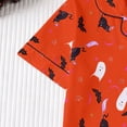 thumbnail image 4 of Likimi Child Kids Girls Halloween Pajamas Set Short Sleeve Hallowmas Ghost Print Lapel Button Down Pjs Tops With Shorts For Party Fashion Sleepwear, 4 of 7