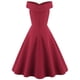 thumbnail image 2 of Vestidos de fiesta de cóctel de una línea acampanados plisados ​​con hombros descubiertos para mujer, 2 of 5