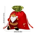 thumbnail image 4 of Cheapark Christmas Fabric Gift Bag - Large Capacity Bundle Mouth Design, Santa/Snowman Prints for Presents, Treats & Holiday Storage, 4 of 6