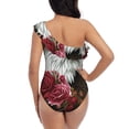 thumbnail image 5 of Goofa Eagle With Hat And Roses Pattern Women's One Piece Swimsuits Tummy Control Bathing Suits Asymmetric One Shoulder Swimwear-X-Large, 5 of 6