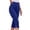 Blue, variant on Women's Solid Casual 7/8 Length Cropped Leggings Breathable Summer White L