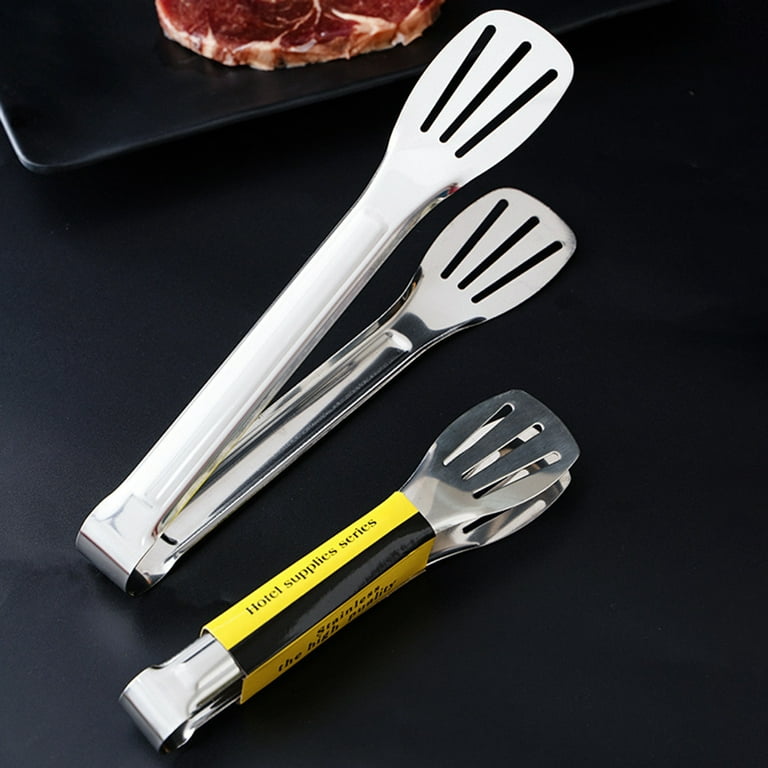 VIVEFOX Cooking Spatula Tong, Stainless Steel Cooking Shovel Clip Kitchen  Food Clamp, Cooking Tongs, Fish Gripper for Burgers BBQ Bread 