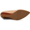 thumbnail image 3 of Franco Sarto Womens Frankie Pointed Toe Wedge Pump Ballet Beige Leather, 11 M US, 3 of 5