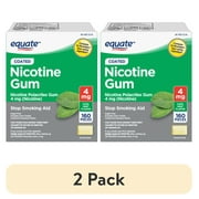 (2 pack) Equate Coated Nicotine Polacrilex Gum 4 mg, Mint Flavor, 160 Count, Compare to Nicorette® Gum Active Ingredient
