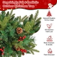 thumbnail image 4 of Waipfaru 2pack Outdoor Artificial Christmas Urn Filler,24inch Pre-lit Xmas Pine Trees with Cones,Berries,Tripod Stake and 70 LED Lights,Outdoor Holiday Home Decor, 4 of 7