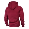 thumbnail image 4 of PMVFHDE Hoodies for Men Winter with Pockets Solid Color Casual Drawstring Full Zip Hooded Sweatshirt Jacket Red,M, 4 of 8