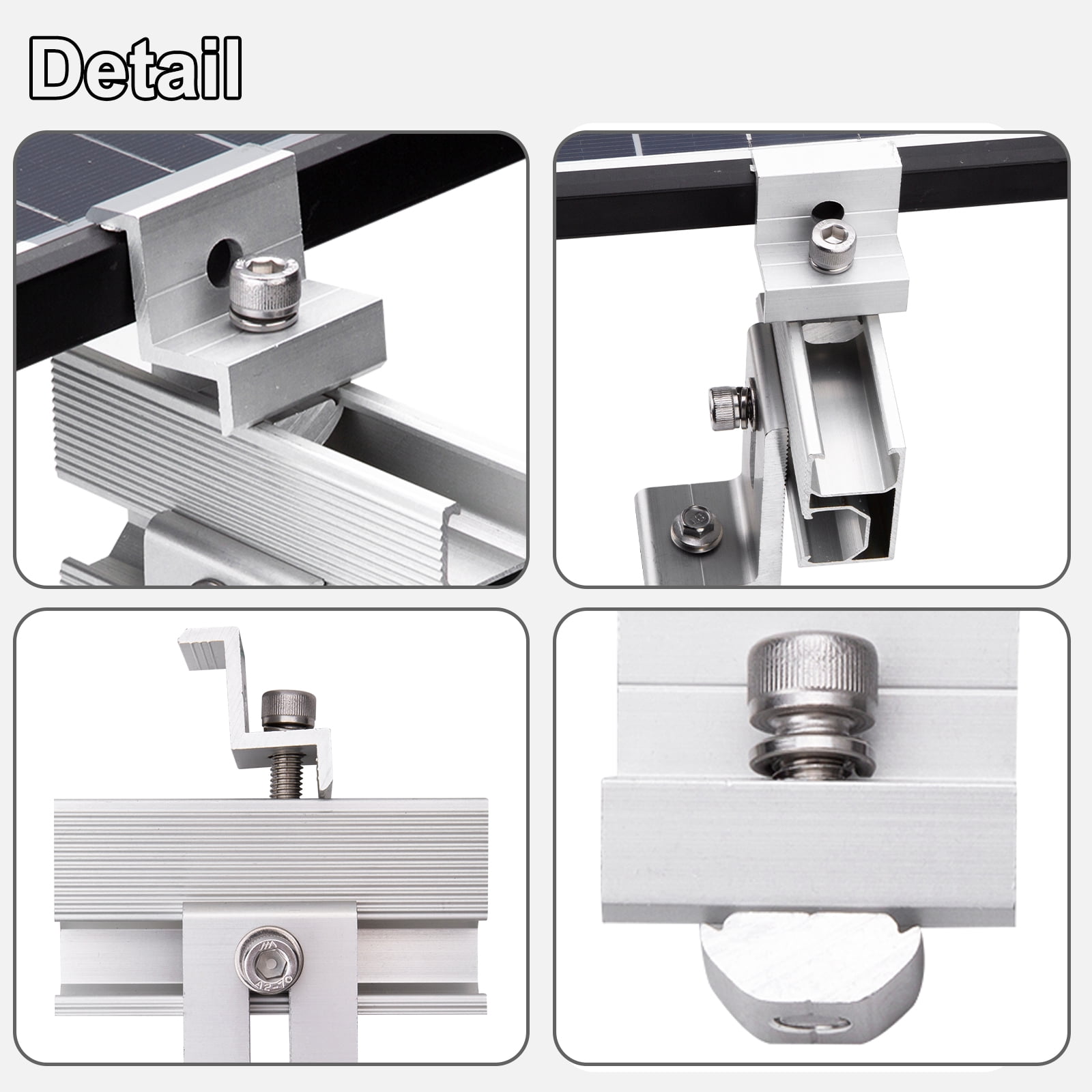 Solar Panel Mounting Bracket Kit, Solar Roof Mount Kit for 1-4 Pieces Thickness 1.18”/1.37” Solar Panels