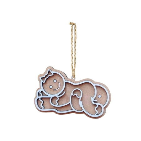 

Papaba Christmas Pendant Ornamental Festive Creative Wooden Interesting Christmas Tree Pendant